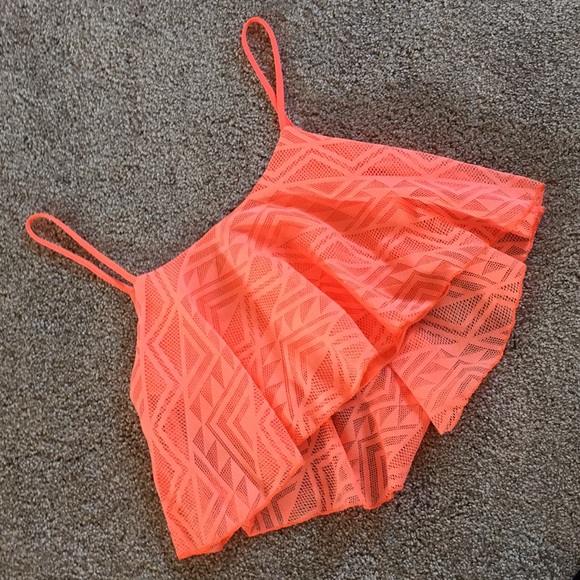 Charlotte Russe Spaghetti Strap Lace Crop Top - Picture 2 of 5